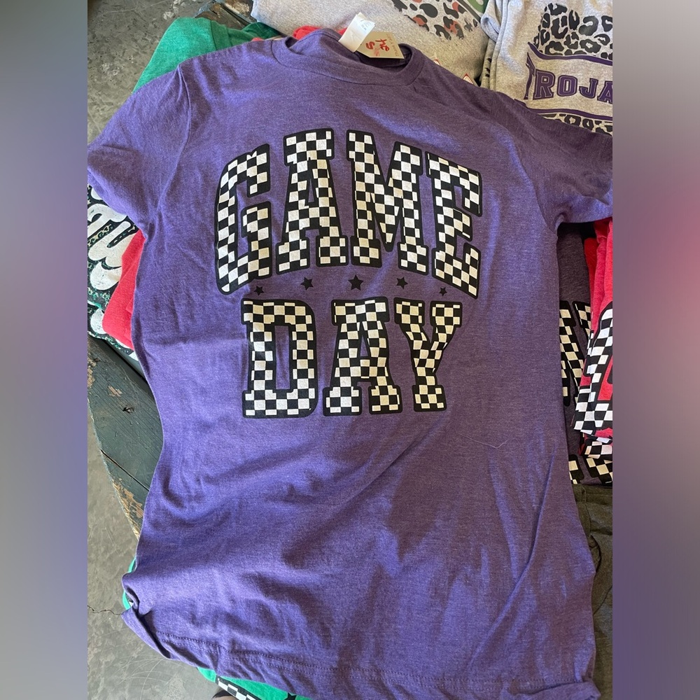 Purple game day tee